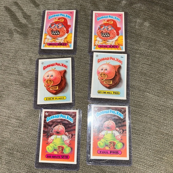 Garbage Pail Kids Trading Cards Set of 6 Series 2 Near Mint